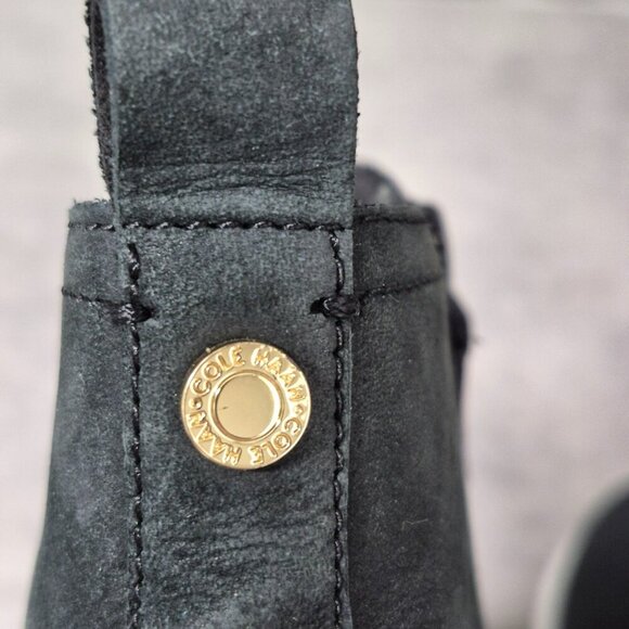 6.5 Cole Haan ZeroGrand Black Nubuck Waterproof Ankle Boots - Picture 9 of 13